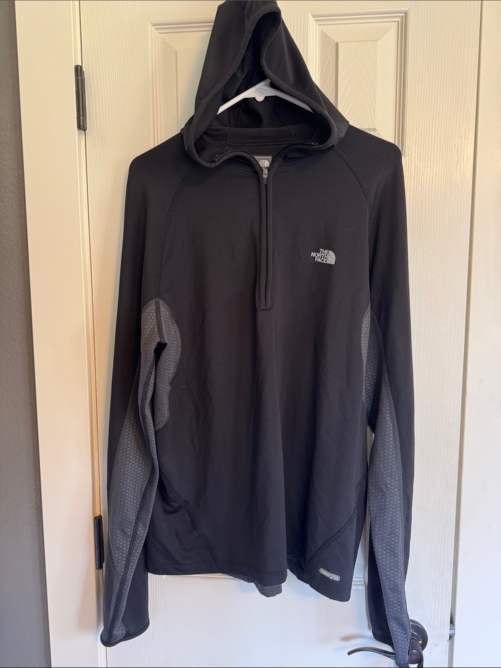 1/4 zip North Face pullover hoodie. In men’s size large
